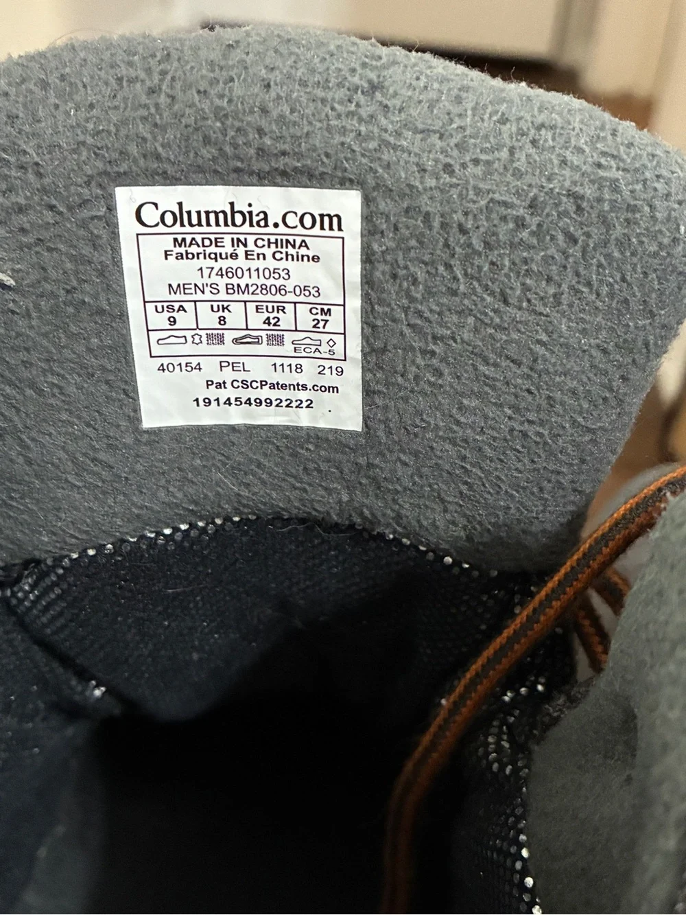 Columbia Men's Shark Gray Snow Boots Size 9